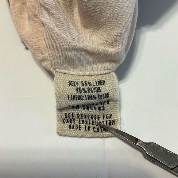 Moon River Pleat Blanket Stitch Short Paper Bag Shorts. Brown Pinstripes, Medium - Picture 9 of 16